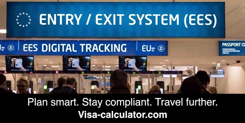 EU Entry/Exit System (EES) digital tracking and passport control.
