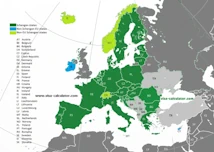 Current interactive map of the Schengen Area and member states.